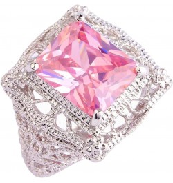 925 Sterling Silver Created Amethyst Filled Filigree Art Deco Statement Ring Pink $4.07 Rings