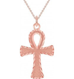 Solid 10k Gold Egyptian Key of Life Ankh Cross Pendant Necklace (SM/LG) Rose Gold (Large) $37.80 Necklaces