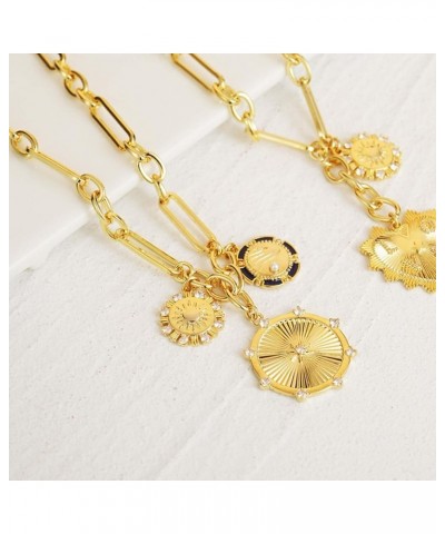 Chunky Gold Necklace for Women, Heart Pendants Necklace Sun Flower Necklace Fashion Hip Hop Choker Gift Round Sun $19.13 Neck...