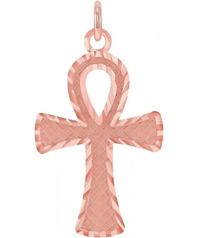 Solid 10k Gold Egyptian Key of Life Ankh Cross Pendant Necklace (SM/LG) Rose Gold (Large) $37.80 Necklaces