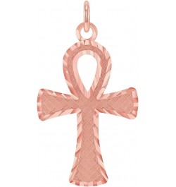 Solid 10k Gold Egyptian Key of Life Ankh Cross Pendant Necklace (SM/LG) Rose Gold (Large) $37.80 Necklaces