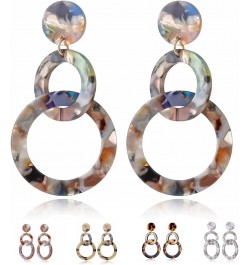 Women's Acrylic Geometric Earrings - Leopard Print, Lucite, Retro Style Polychrom $5.18 Earrings