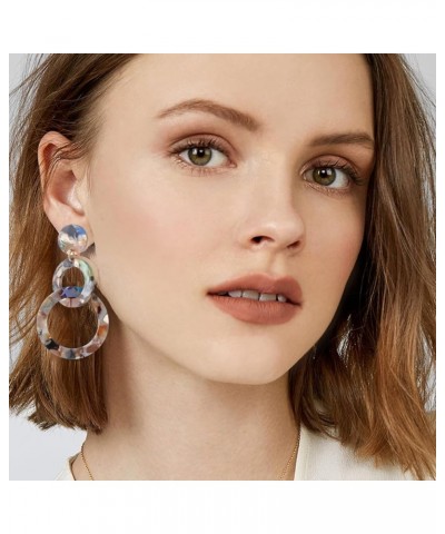 Women's Acrylic Geometric Earrings - Leopard Print, Lucite, Retro Style Polychrom $5.18 Earrings