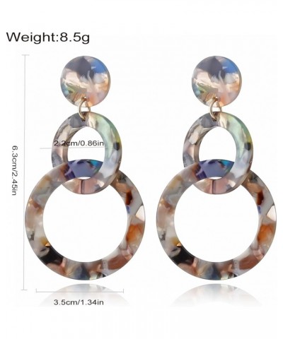 Women's Acrylic Geometric Earrings - Leopard Print, Lucite, Retro Style Polychrom $5.18 Earrings