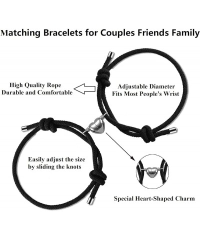 2pcs Couples Bracelets for Women Men, Matching Bracelets for Couples, Matching Heart Bracelets for Boyfriend Girlfriend Best ...