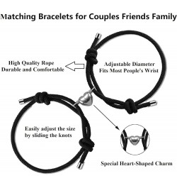 2pcs Couples Bracelets for Women Men, Matching Bracelets for Couples, Matching Heart Bracelets for Boyfriend Girlfriend Best ...