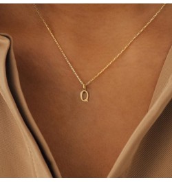 Small Letter Necklace,Dainty 14K Gold Plated Personalized Tiny Initial Pendant Necklace Small Initial Necklaces for Women Gir...