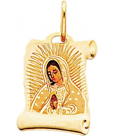 14k Yellow Gold Religious Our Lady of Guadalupe Enamel Picture Charm Pendant $25.01 Pendants