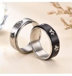 Unisex Stainless Steel Turtle Animal Rotatable Rings Anxiety Fidget Finger Band for Promise Wedding Black,8mm $8.55 Others