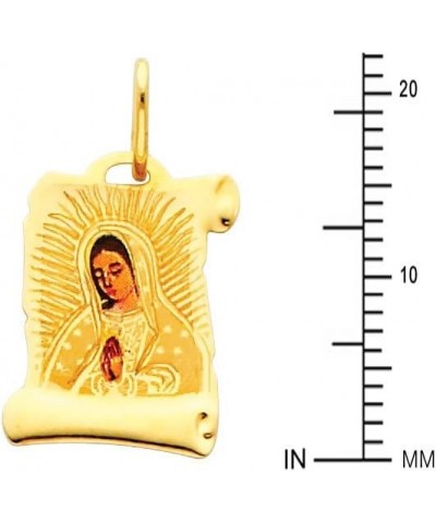 14k Yellow Gold Religious Our Lady of Guadalupe Enamel Picture Charm Pendant $25.01 Pendants