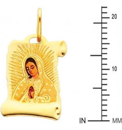 14k Yellow Gold Religious Our Lady of Guadalupe Enamel Picture Charm Pendant $25.01 Pendants