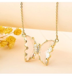 Gold Butterfly Pendant Necklace for Women 18K Gold Plated Minimalist Cubic Zirconia Butterfly Pendant Cute Crystal Butterfly ...