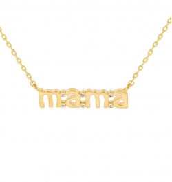 Mama Print Rhinestone Studded Pendant Necklace for Women Girls, Dainty Statement Necklace for Everyday Wear, Gift for Mom GOL...