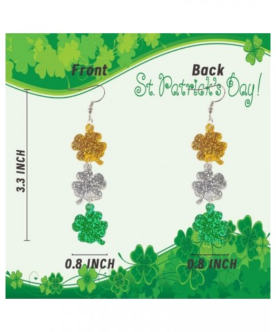 St Patricks Day Earrings Clover Shamrock Earrings Drop Dangle Lucky Stud for Women Irish Shamrock Clover Earrings style 10 $9...