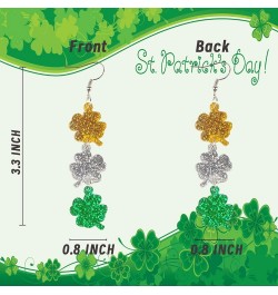 St Patricks Day Earrings Clover Shamrock Earrings Drop Dangle Lucky Stud for Women Irish Shamrock Clover Earrings style 10 $9...