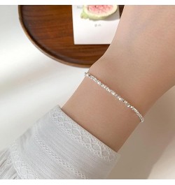 Rhinestone Bracelet for Women Pearl Bracelets Silver Crystal Cuff Bracelets Multilayer Stackable Bracelet Set for Women Weddi...