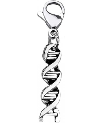 Microscope And DNA Double Helix Necklace Science Gift for Laboratory Technologist/Science Student DNA zipper pull $10.56 Neck...