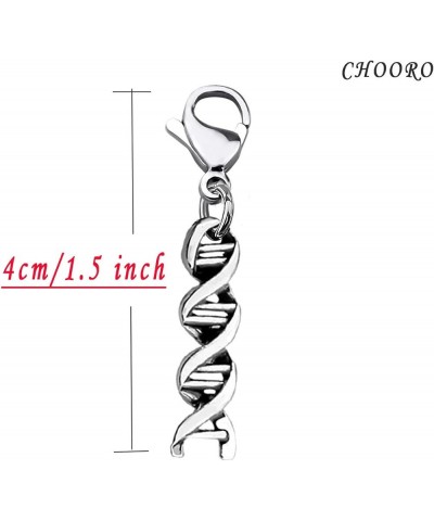 Microscope And DNA Double Helix Necklace Science Gift for Laboratory Technologist/Science Student DNA zipper pull $10.56 Neck...