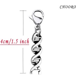 Microscope And DNA Double Helix Necklace Science Gift for Laboratory Technologist/Science Student DNA zipper pull $10.56 Neck...