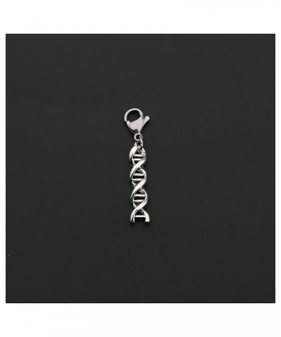 Microscope And DNA Double Helix Necklace Science Gift for Laboratory Technologist/Science Student DNA zipper pull $10.56 Neck...