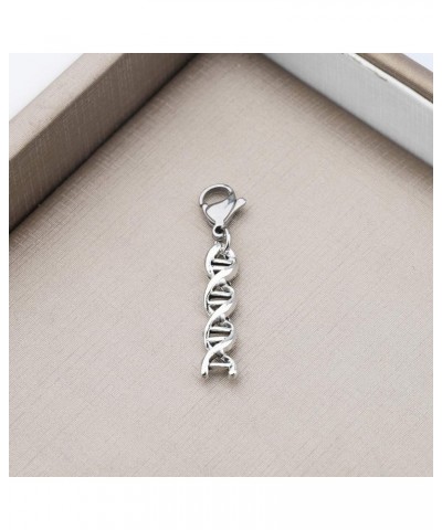 Microscope And DNA Double Helix Necklace Science Gift for Laboratory Technologist/Science Student DNA zipper pull $10.56 Neck...