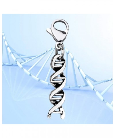 Microscope And DNA Double Helix Necklace Science Gift for Laboratory Technologist/Science Student DNA zipper pull $10.56 Neck...