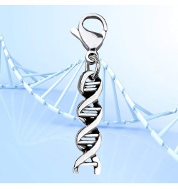 Microscope And DNA Double Helix Necklace Science Gift for Laboratory Technologist/Science Student DNA zipper pull $10.56 Neck...