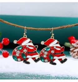 Christmas Earrings for Women Girls Christmas Santa Claus Rhinestone Drop Dangle Earrings Creative Fashion Christmas Tree Dang...