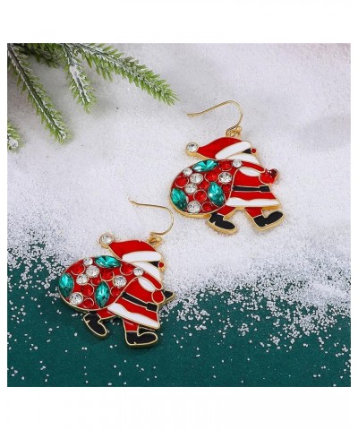 Christmas Earrings for Women Girls Christmas Santa Claus Rhinestone Drop Dangle Earrings Creative Fashion Christmas Tree Dang...