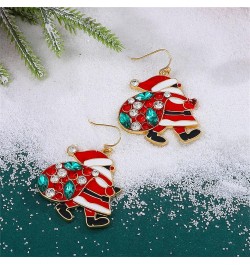 Christmas Earrings for Women Girls Christmas Santa Claus Rhinestone Drop Dangle Earrings Creative Fashion Christmas Tree Dang...