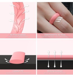 Women Silicone Wedding Bands, Breathable Leaf Cross Pattern Wedding Rings - 5.5 mm Wide Black, Marble C, Light Pink D, Light ...