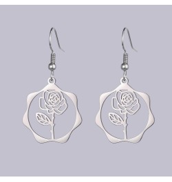 Birth Flower Earrings Stainless Steel Birth Month Floral Drop Dangle Earrings Birthday Wildflower Jewellery Gifts for Women G...