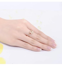 925 Sterling Silver Dangle Ring Cubic Zirconia Jewelry for Women (Butterfly, Rose Gold Plated) $12.50 Rings