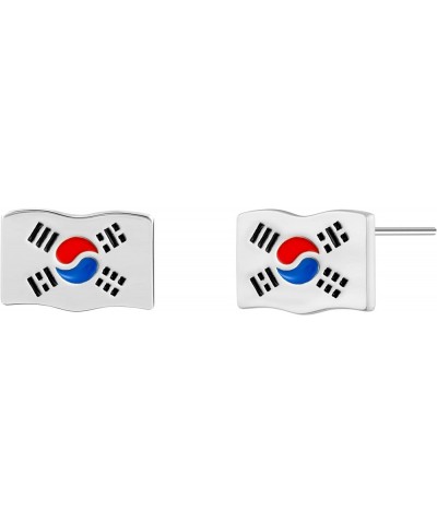 Flag Country Travel Stud Earrings Jewelry with Enamel & 925 Sterling Silver Back Posts South Korea $18.19 Earrings