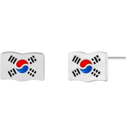 Flag Country Travel Stud Earrings Jewelry with Enamel & 925 Sterling Silver Back Posts South Korea $18.19 Earrings