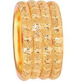 Indian Gold Plated Bangles Bracelets Bollywood Jewelry For Women & Girls Traditional Pola Gold Bangles Set of 4pc Trendy Cost...