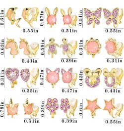 12 Pairs Clip On Earrings for Women Cute Earrings Crystal Earrings Pearl Earrings Charming Fashion Earrings Non Piercing Clip...