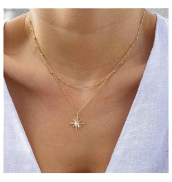 Vintage Layered Crystal Starburst Necklace Rhinestone Sunburst Pendant Necklace Gold Cz Star Choker Necklace Tiny Cz Starburs...