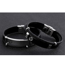 Personalized AA NA Sobriety Gifts for Women Men,Stainless Steel Leather Narcotics Alcoholics Anonymous Addiction Bracelets Ba...