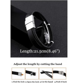 Personalized AA NA Sobriety Gifts for Women Men,Stainless Steel Leather Narcotics Alcoholics Anonymous Addiction Bracelets Ba...