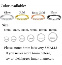 CZ Hinged Segment Nose Rings Hoop 316L Surgical Steel Cubic Zirconia Conch Daith Helix Tragus Body Piercing Jewelry Lip Rings...