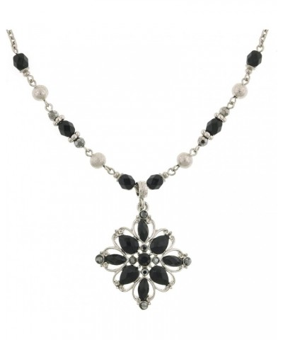 2028 Jewelry Black Flower Pendant Necklace For Women 16" + 3" Extender $21.50 Necklaces