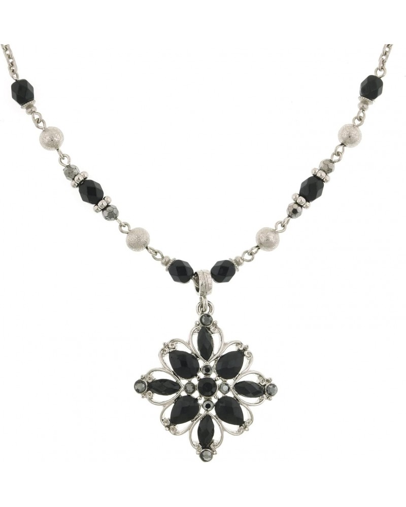 2028 Jewelry Black Flower Pendant Necklace For Women 16" + 3" Extender $21.50 Necklaces