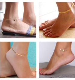 12Pcs Ankle Bracelets for Women Girls Gold Silver Two Style Chain Beach Anklet Bracelet Jewelry Anklet Set,Adjustable Size B:...