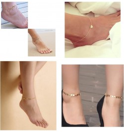 12Pcs Ankle Bracelets for Women Girls Gold Silver Two Style Chain Beach Anklet Bracelet Jewelry Anklet Set,Adjustable Size B:...