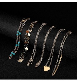 12Pcs Ankle Bracelets for Women Girls Gold Silver Two Style Chain Beach Anklet Bracelet Jewelry Anklet Set,Adjustable Size B:...