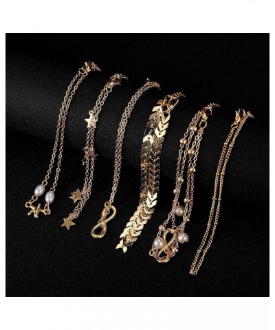 12Pcs Ankle Bracelets for Women Girls Gold Silver Two Style Chain Beach Anklet Bracelet Jewelry Anklet Set,Adjustable Size B:...