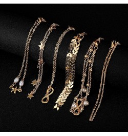 12Pcs Ankle Bracelets for Women Girls Gold Silver Two Style Chain Beach Anklet Bracelet Jewelry Anklet Set,Adjustable Size B:...