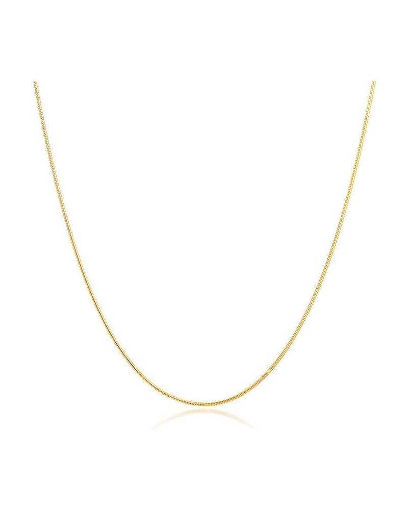 Stainless Steel 1mm-4mm Round Snake Chain Necklace for Women Girl Gold Plated-1mm-18 Inches-1pack $7.83 Necklaces