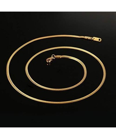 Stainless Steel 1mm-4mm Round Snake Chain Necklace for Women Girl Gold Plated-1mm-18 Inches-1pack $7.83 Necklaces